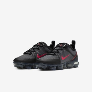 Nike Air VaporMax 2019 - Nagyobb Gyerek Utcai Cipő - Fekete/Világos Piros